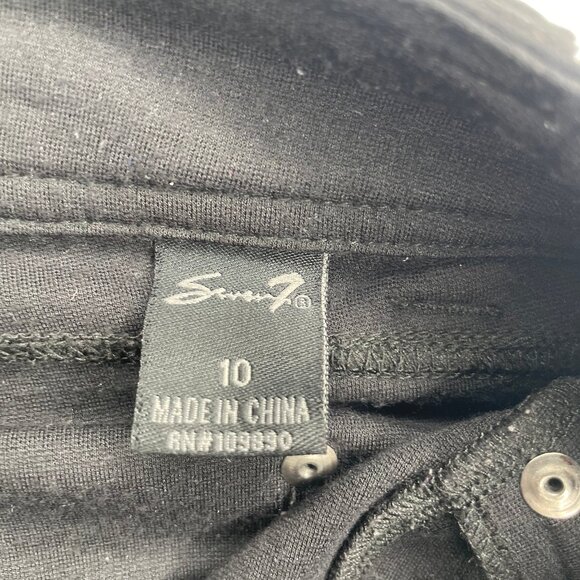 Seven7 Women's Black Bling Skinny Leg Stretch Pull On Legging Ponte Pant Sz 10 - Picture 10 of 12